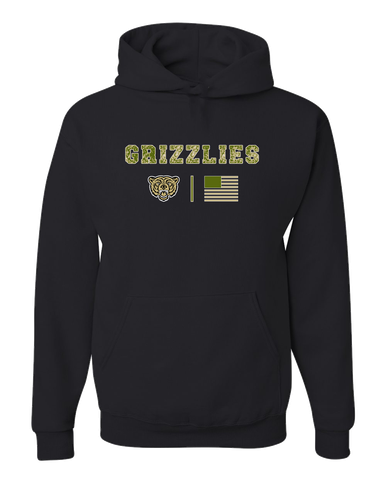 Golden Valley Grizzlies Camo Flag Men's Premium Hoodie