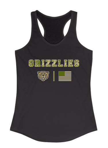 Golden Valley Grizzlies Camo Flag Women's Tank Top
