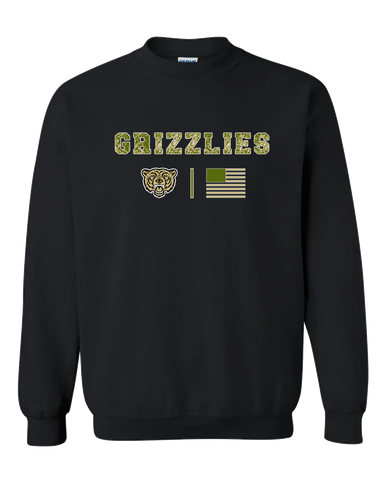 Golden Valley Grizzlies Camo Flag Men's Sweatshirt