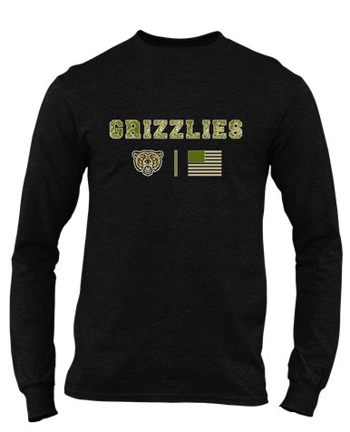 Golden Valley Grizzlies Camo Flag Men's Premium LS T-Shirt