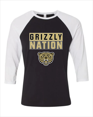 Golden Valley Grizzlies Nation #1 Women's Baseball T-Shirt