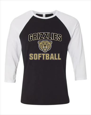 Golden Valley Grizzlies Softball #1 Women's Baseball T-Shirt