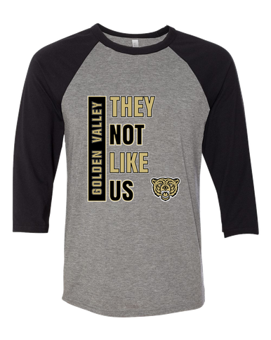 Golden Valley Grizzlies They Not Like Us #1 Women's Baseball T-Shirt