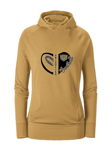 Golden Valley Grizzlies Heart Football Women's Hoodie