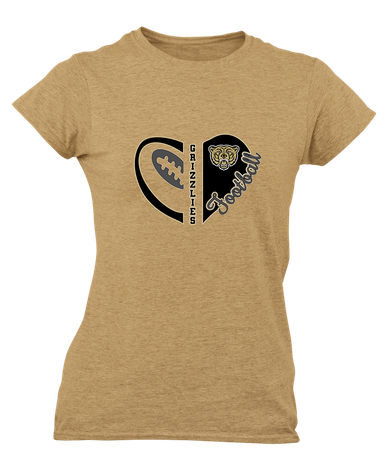Golden Valley Grizzlies Heart Football Women's SS T-Shirt