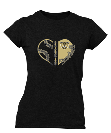 Golden Valley Grizzlies Heart Baseball Women's SS T-Shirt