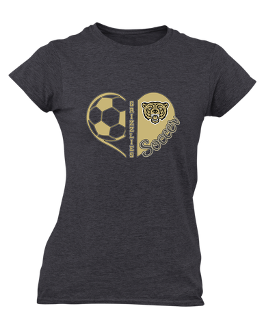 Golden Valley Grizzlies Heart Soccer Women's Premium SS T-Shirt
