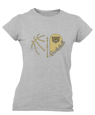 Golden Valley Grizzlies Heart Basketball Women's SS T-Shirt