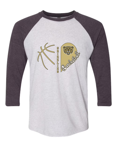 Golden Valley Grizzlies Heart Basketball Women's Baseball T-Shirt