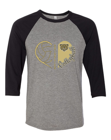Golden Valley Grizzlies Heart Volleyball Women's Baseball T-Shirt