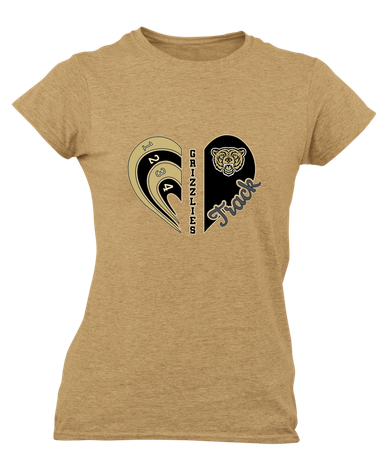 Golden Valley Grizzlies Heart Track Women's Premium SS T-Shirt