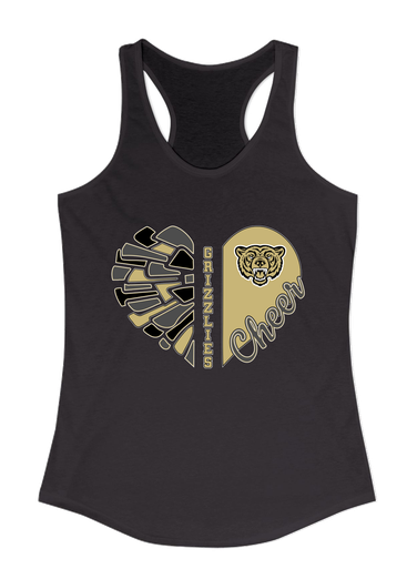 Golden Valley Grizzlies Heart Cheer Women's Tank Top