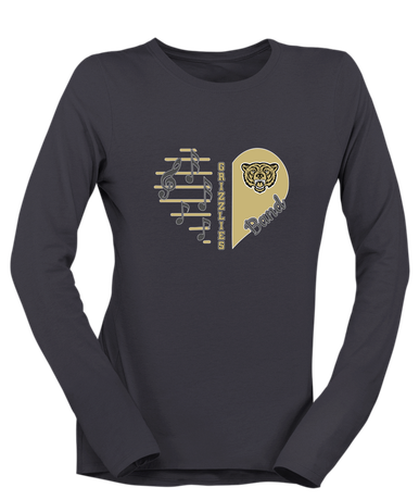 Golden Valley Grizzlies Heart Band Women's LS T-Shirt