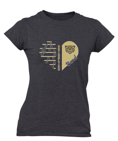 Golden Valley Grizzlies Heart Band Women's Premium SS T-Shirt