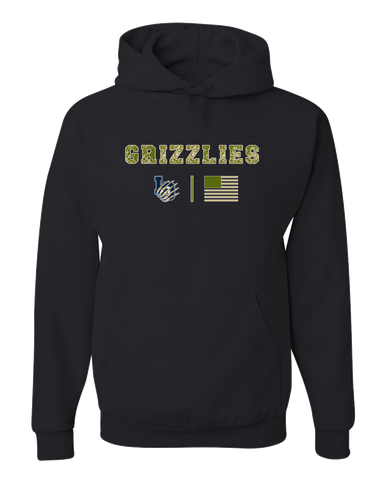 Los Osos Grizzlies LO Script Camo Flag Men's Premium Hoodie