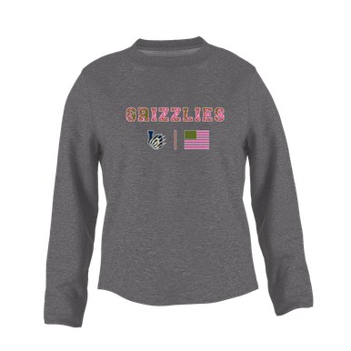Los Osos Grizzlies LO Script Pink Camo Flag Women's Sweatshirt