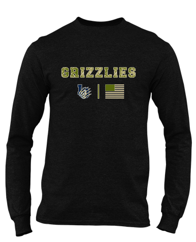 Los Osos Grizzlies LO Script Camo Flag Men's LS T-Shirt