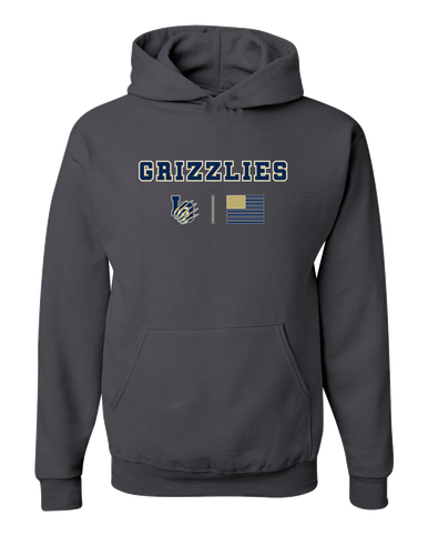 Los Osos Grizzlies LO Script Team Colors Flag Men's Premium Hoodie