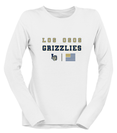 Los Osos Grizzlies LO Script Spirit Flag Women's Premium LS T-Shirt