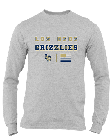 Los Osos Grizzlies LO Script Spirit Flag Men's Premium LS T-Shirt