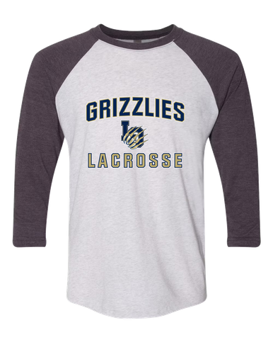 Los Osos Grizzlies LO Script Lacrosse Men's Baseball T-Shirt