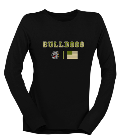 West Covina Bulldogs Camo Flag Women's Premium LS T-Shirt