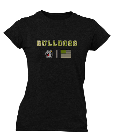 West Covina Bulldogs Camo Flag Women's SS T-Shirt