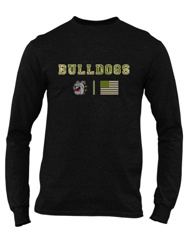 West Covina Bulldogs Camo Flag Men's LS T-Shirt