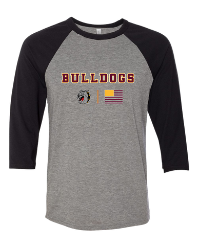 West Covina Bulldogs Team Colors Flag Women's Baseball T-Shirt
