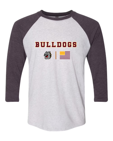 West Covina Bulldogs Team Colors Flag Men's Baseball T-Shirt