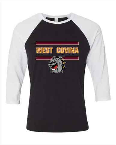 West Covina Bulldogs Mascot #4 Women's Baseball T-Shirt