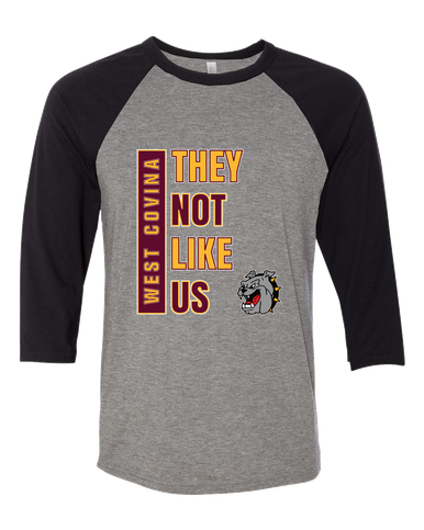 West Covina Bulldogs They Not Like Us #1 Women's Baseball T-Shirt