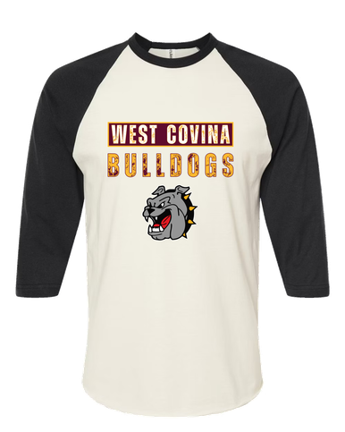 West Covina Bulldogs Mascot #9 Women's Baseball T-Shirt