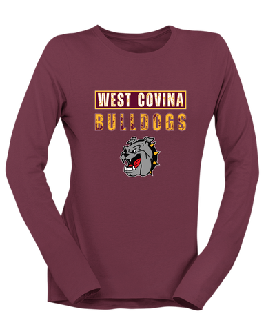 West Covina Bulldogs Mascot #9 Women's LS T-Shirt