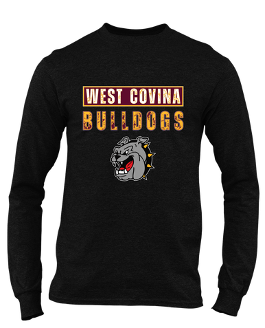 West Covina Bulldogs Mascot #9 Men's LS T-Shirt