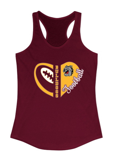 West Covina Bulldogs Heart Football Women's Tank Top