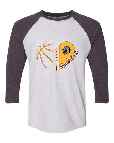 West Covina Bulldogs Heart Basketball Women's Baseball T-Shirt