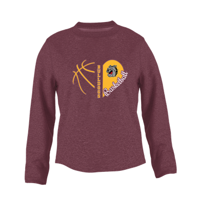 West Covina Bulldogs Heart Basketball Women's Sweatshirt