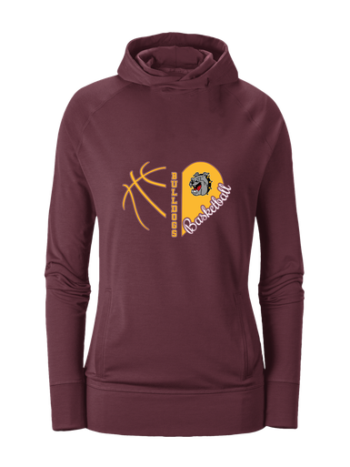 West Covina Bulldogs Heart Basketball Women's Hoodie