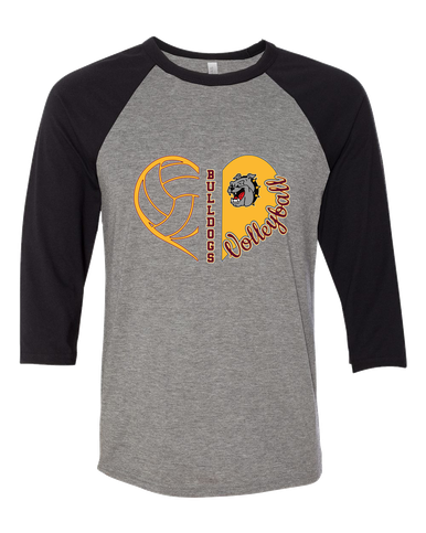 West Covina Bulldogs Heart Volleyball Women's Baseball T-Shirt