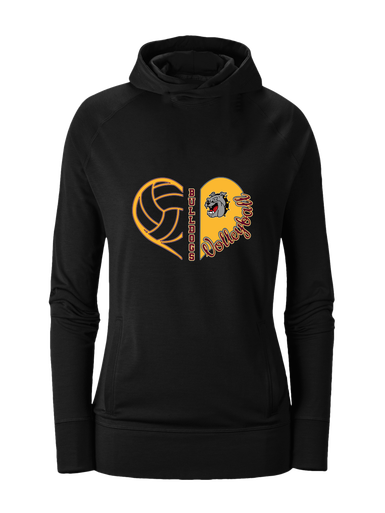 West Covina Bulldogs Heart Volleyball Women's Hoodie
