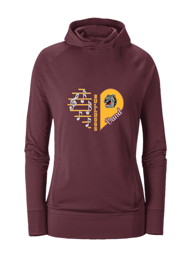 West Covina Bulldogs Heart Band Women's Hoodie