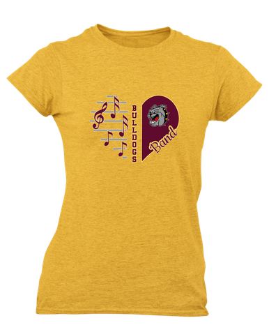 West Covina Bulldogs Heart Band Women's SS T-Shirt
