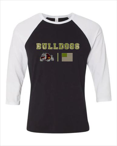 West Covina Bulldogs Design 2 Camo Flag Men's Baseball T-Shirt