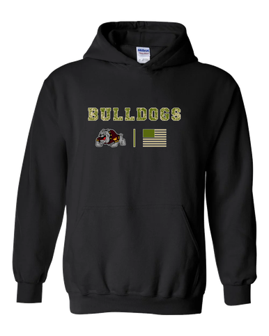 West Covina Bulldogs Design 2 Camo Flag Men's Hoodie