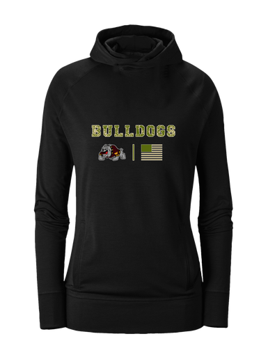 West Covina Bulldogs Design 2 Camo Flag Women's Hoodie