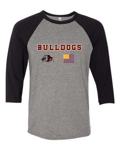 West Covina Bulldogs Design 2 Team Colors Flag Women's Baseball T-Shirt