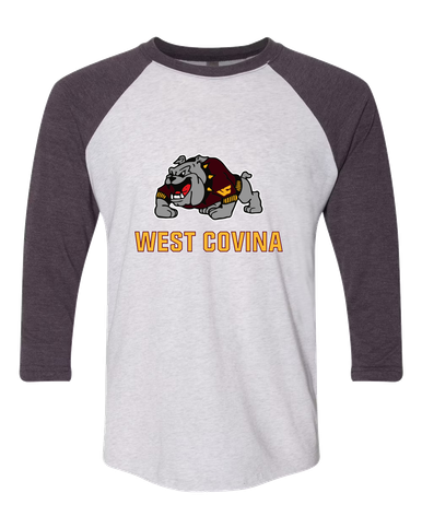 West Covina Bulldogs Design 2 Mascot #2 Women's Baseball T-Shirt