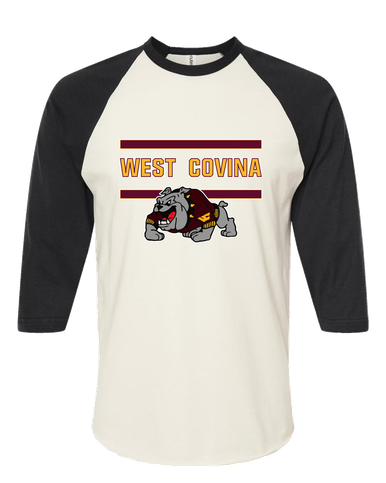 West Covina Bulldogs Design 2 Mascot #4 Men's Baseball T-Shirt