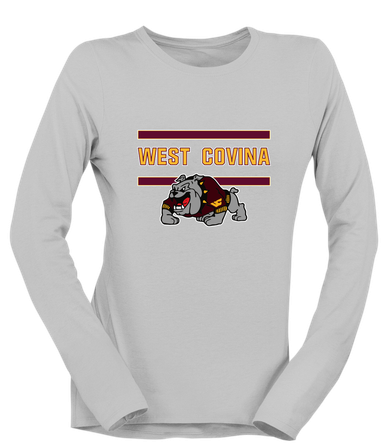 West Covina Bulldogs Design 2 Mascot #4 Women's LS T-Shirt